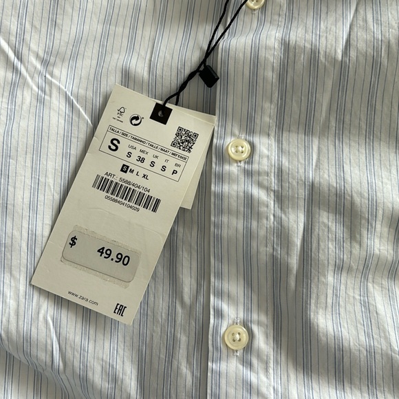 ZARA MAN REGULAR FIT STRIPED BUTTON DOWN - Picture 3 of 5
